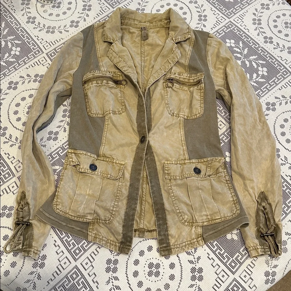 XCVI Tula blazer jacket distress wash linwood Neutral XS - Picture 5 of 10
